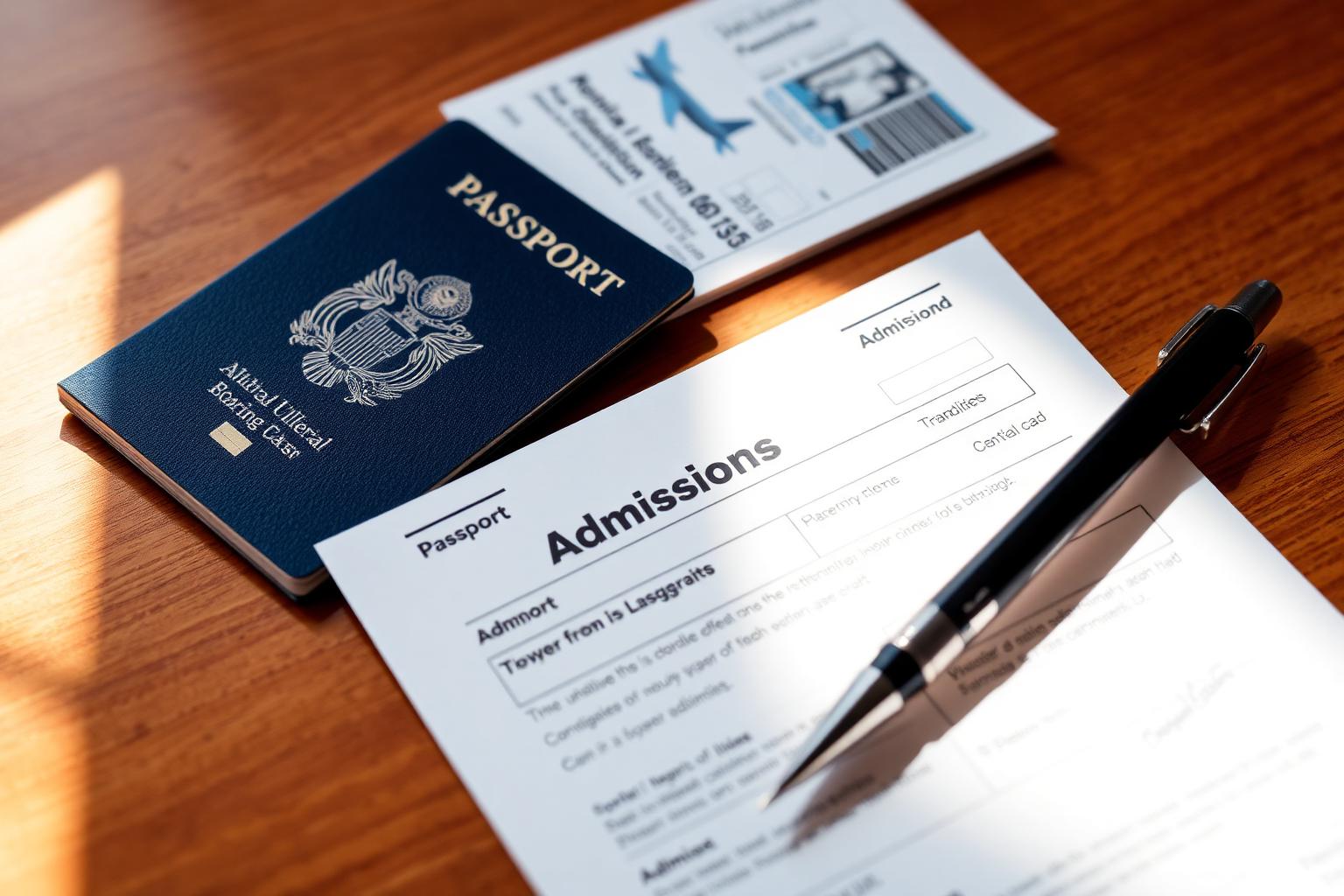 Passport and admission letter